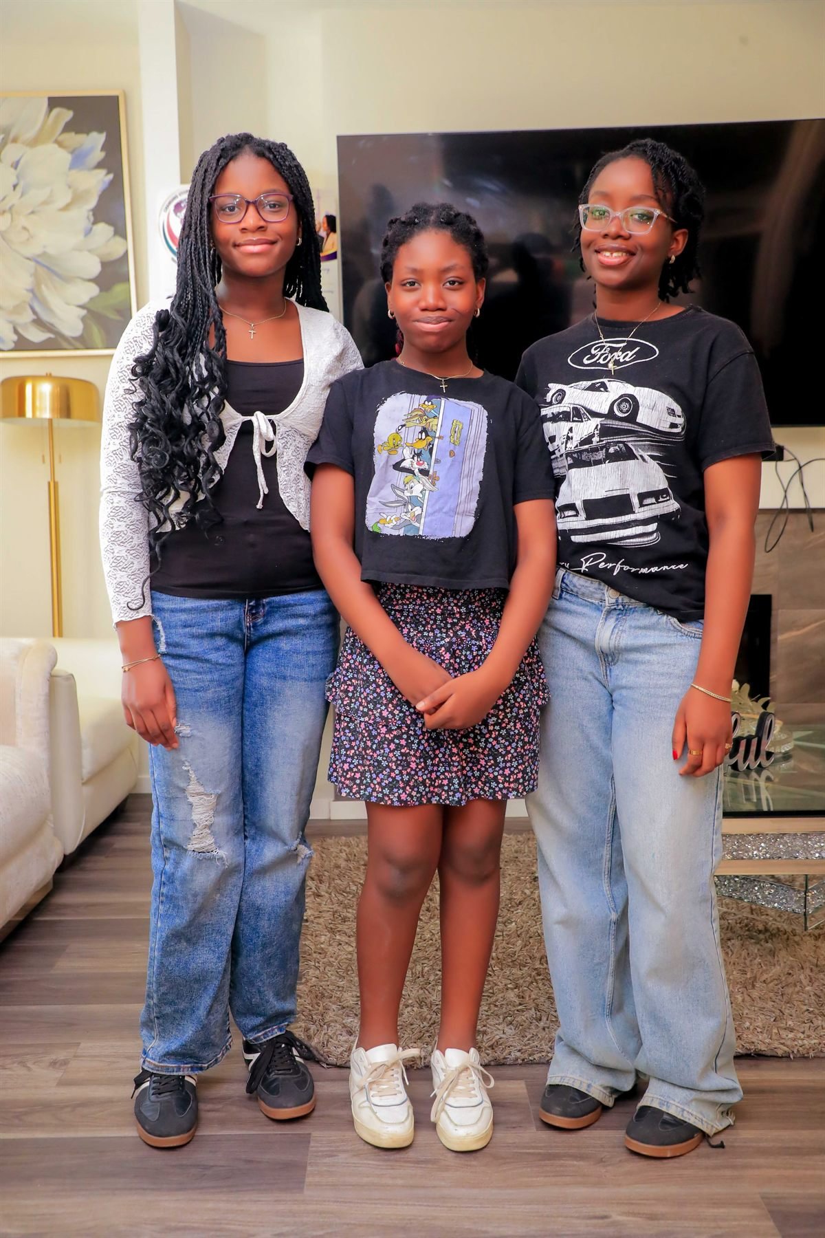 Three young people taking part in a Women Beyond Borders Canada youth program